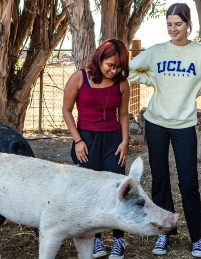 LEAP students with pig pals.